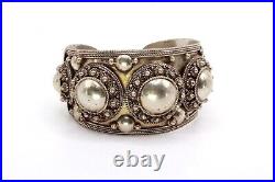 Vintage Siam Marked Thailand Circa 30's Sterling Silver Cuff Bracelet