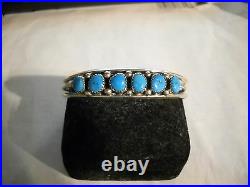Vintage Southwest Marked Sterling Turquoise Twisted Cuff Bracelet