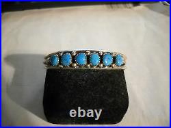 Vintage Southwest Marked Sterling Turquoise Twisted Cuff Bracelet