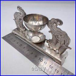 Vintage Soviet Sterling Silver 875/900 Tea Strainer Etched Design Vietnam Marked