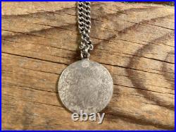 Vintage St. Christopher Sterling Silver Pendant Necklace 26-in Chain 19g Marked