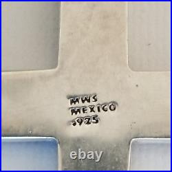 Vintage Sterling 925 Mexico MWS Mark Wasserman Samara Multicolor Cross Pendant
