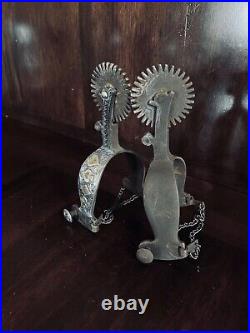 Vintage Sterling Overlay Silver Card Suit Single Mounted Spurs Marked Garcia