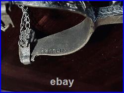 Vintage Sterling Overlay Silver Card Suit Single Mounted Spurs Marked Garcia