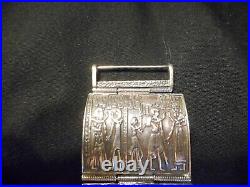 Vintage Sterling Silver 1 1/4 Wide Egyptian Design Bracelet 7 Marked 925