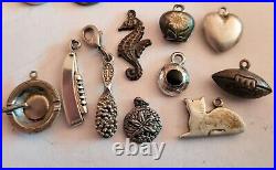 Vintage Sterling Silver 85 Charms 200 Grams Bell, Beau, Sterling. 925 Marked