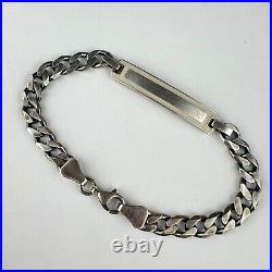 Vintage Sterling Silver 925 Enamel Women's Men's Chain Bracelet Marked 19 gr