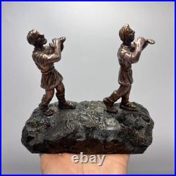 Vintage Sterling Silver 925 Figure Statue Two Winemakers on Stone Base Marked