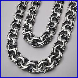 Vintage Sterling Silver 925 Men's Chain Necklace Jewelry Marked 51.60 gr