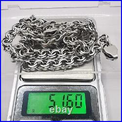 Vintage Sterling Silver 925 Men's Chain Necklace Jewelry Marked 51.60 gr