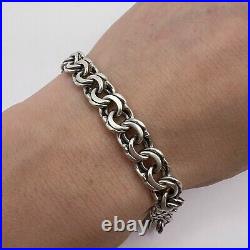 Vintage Sterling Silver 925 Men's Women's Chain Bracelet Marked 20.4 gr
