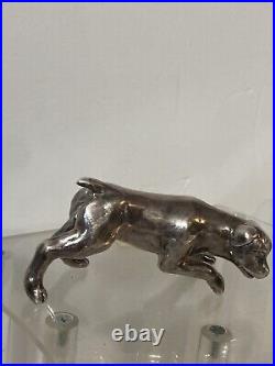 Vintage Sterling Silver. 925 Pointer Hunting Dog Figurine 4 Marked