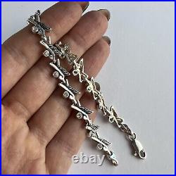 Vintage Sterling Silver 925 Women's Jewelry Chain Bracelet Marked 12.3 gr