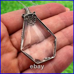 Vintage Sterling Silver 925 Womens Jewelry Chain Pendant Crystal Marked 13,5 gr
