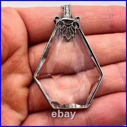 Vintage Sterling Silver 925 Womens Jewelry Chain Pendant Crystal Marked 13,5 gr