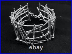 Vintage Sterling Silver Art Deco Style Bangle Bracelet from 1960th unique marked