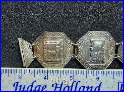 Vintage Sterling Silver Bracelet Mayan/Inca Design Marked/Tested+