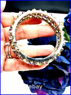 Vintage Sterling Silver Bracelet With Gemstones Marked 925