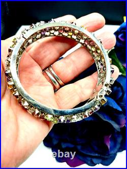 Vintage Sterling Silver Bracelet With Gemstones Marked 925
