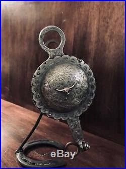 Vintage Sterling Silver Custom Overlay Huge Concho Show Bit Salinas Mp Marked