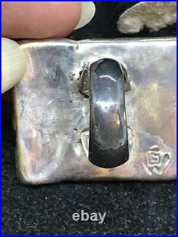 Vintage Sterling Silver Electroform Modernest 2-tone SQ Design Ring sz 6.5
