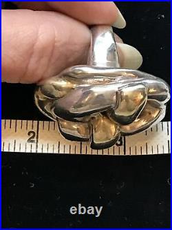 Vintage Sterling Silver Electroform Modernest 2-tone Unique Design Ring sz 6.5