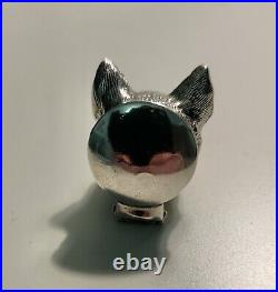 Vintage Sterling Silver Fox Head Pill Box size 3.2cm silver mark'Sterling