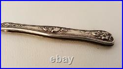 Vintage Sterling Silver Fruit Knife Ornate Marked 8 Flower Pansy Art Nouveau