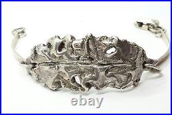 Vintage Sterling Silver Heavy Bracelet Very Unique Marked