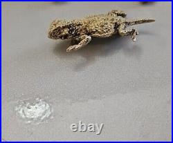 Vintage Sterling Silver Horny Toad Earrings With Pin Marked Rare