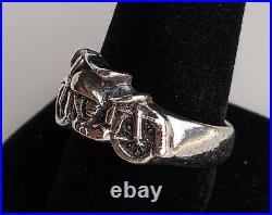 Vintage Sterling Silver Indian Chief Motorcycle Ring 10.9g Sz 10.5 Signed