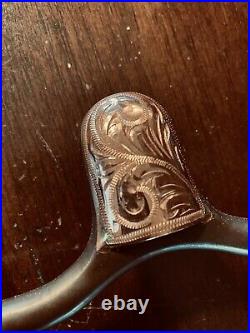 Vintage Sterling Silver Inlay Bit Las Cruces Cheek San Joaquin Mp Maker Marked