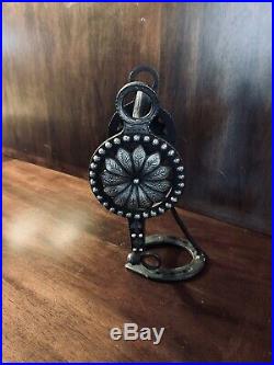Vintage Sterling Silver Inlay Garcia Huge Daisy Concho Show Bit Maker Marked