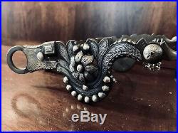 Vintage Sterling Silver Inlay Santa Barbara Cheek Daisy Motif Bit Maker Marked
