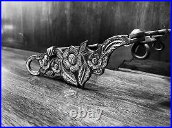 Vintage Sterling Silver Inlay Sta Barbara Bit Chiseled Floral Style Maker Marked