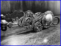 Vintage Sterling Silver Inlay Sta Barbara Concho And Snake Show Bit Maker Marked