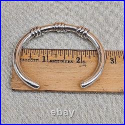 Vintage Sterling Silver Marked 925 Cuff Bracelet Twist Modern Simple Sturdy 32g