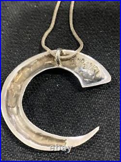Vintage Sterling Silver Marked B B & B Co. Crescent Necklace30 Grams 18