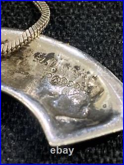 Vintage Sterling Silver Marked B B & B Co. Crescent Necklace30 Grams 18