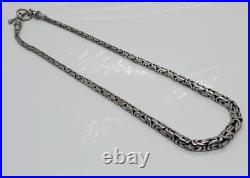 Vintage Sterling Silver Necklace Marked Signed AB 925 Toggle Closure 55 Grams