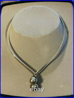 Vintage Sterling Silver Oval Necklace 925 Marked TURE
