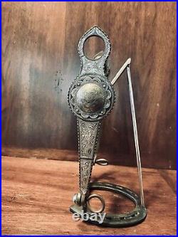 Vintage Sterling Silver Overlay Bit Las Cruces Cheek San Joaquin Mp Maker Marked