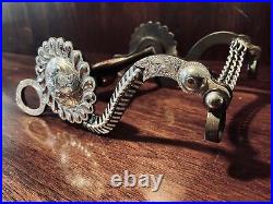 Vintage Sterling Silver Overlay S Cheek Bit With Tear Drop Concho Maker Marked