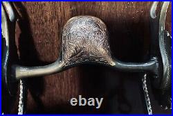 Vintage Sterling Silver Overlay S Cheek Bit With Tear Drop Concho Maker Marked