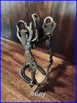 Vintage Sterling Silver Overlay Show Bit Cowgirl Cheek Spade Mpiece Maker Marked