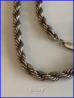 Vintage Sterling Silver ROPE CHAIN NECKLACE Marked 925 30 CHAIN 80g
