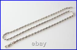 Vintage Sterling Silver Rope Chain 18. Lobster Clasp. Marked Italy 925