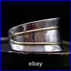 Vintage Sterling Silver Taxco Cuff Bracelet Marked T. S. 115 Mexico 925