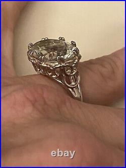 Vintage Sterling Silver stamped With Makers Mark mint Sapphire ring