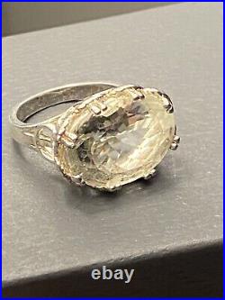Vintage Sterling Silver stamped With Makers Mark mint Sapphire ring